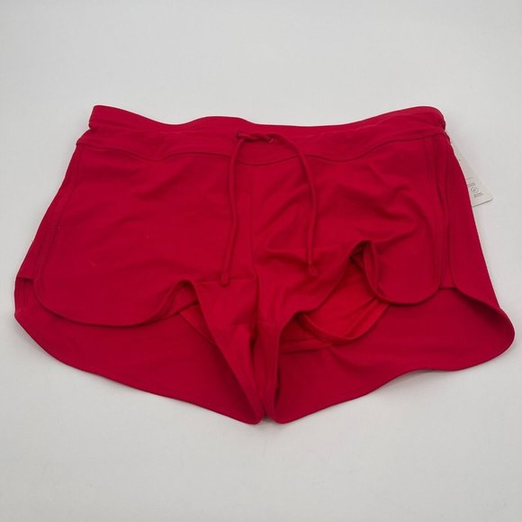 Athleta Womens Swim Bottoms Medium Red Surge Swim Short Stretchy Casual UPF New - Picture 1 of 14